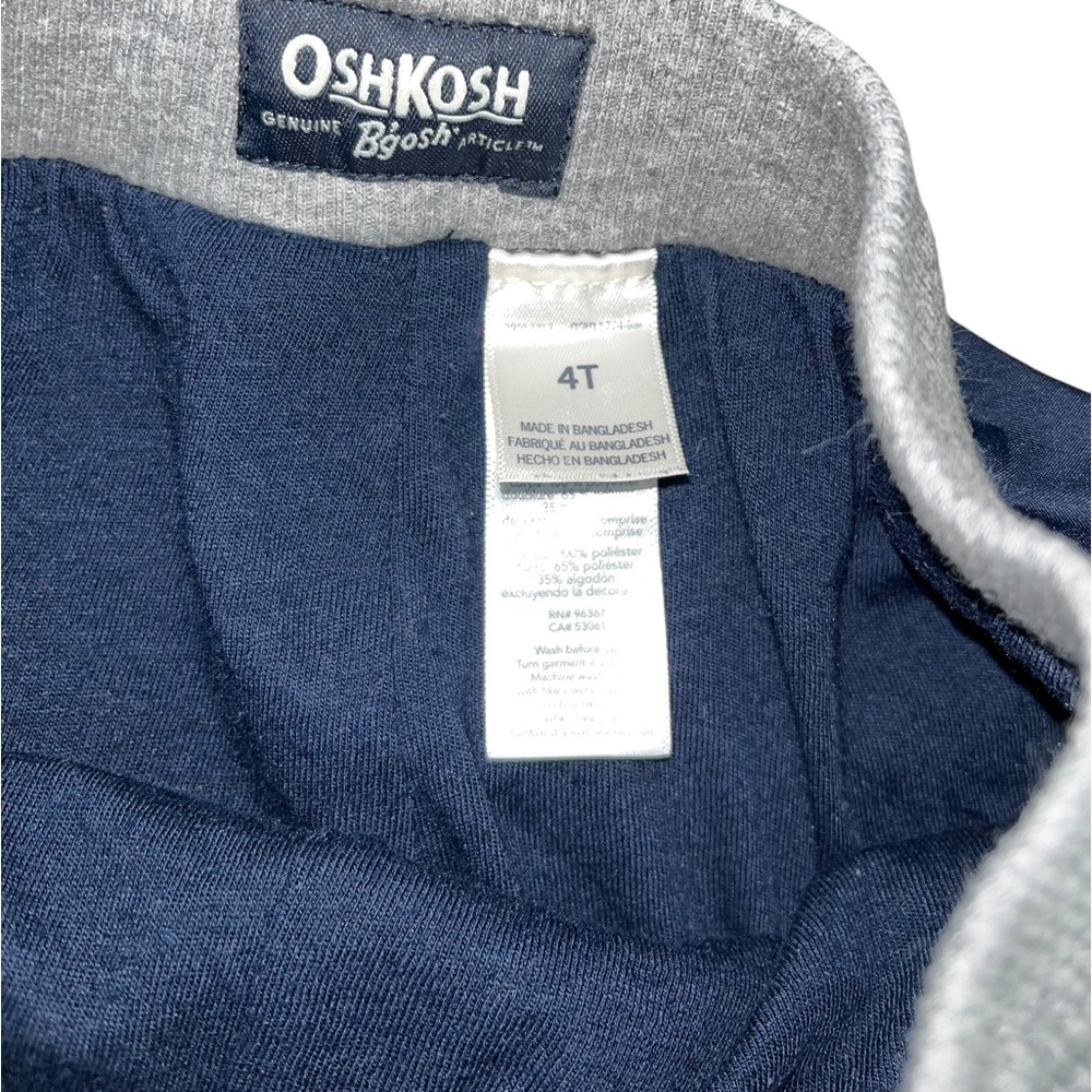 OshKosh B’Gosh Jersey Lined Athletic Windbreaker Pants 4T Navy Blue - Picture 4 of 9